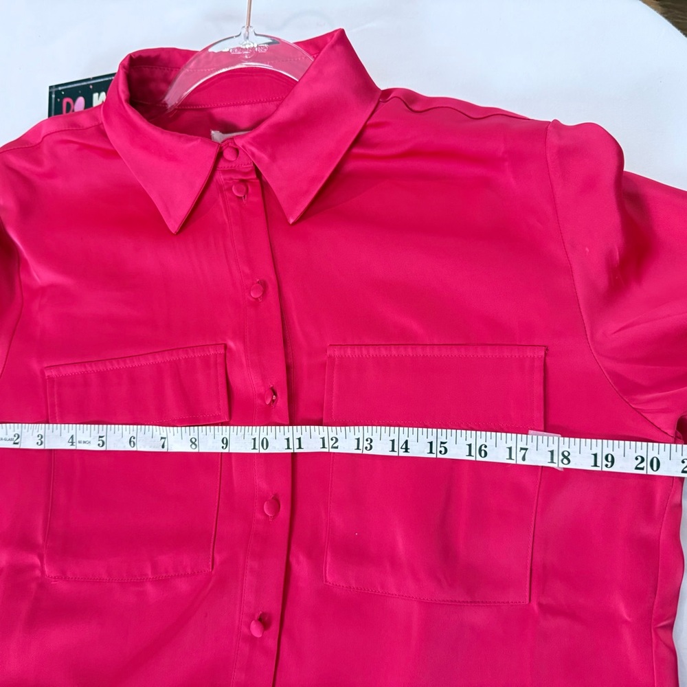 NWT Jason Wu Fuchsia Satin 2 Piece Set Blouse & Bustier M BarbieCore FrenchChic - Picture 9 of 16
